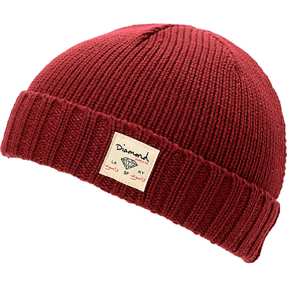 Diamond Supply Co. Cuff Burgundy Beanie